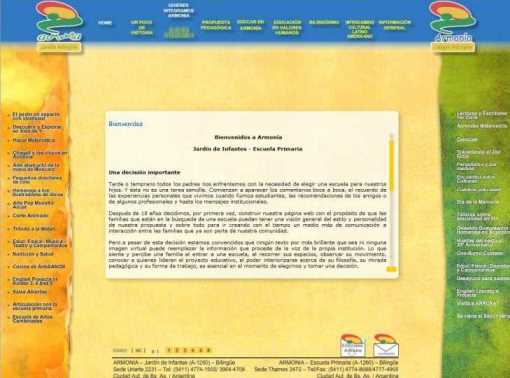 web institucional Colegio Armonía